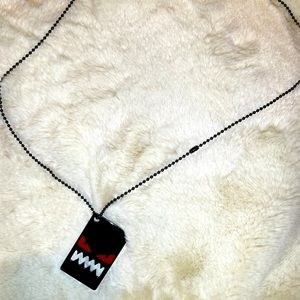 FENDI Black Bag Bugs Shiny Red Eyes Necklace